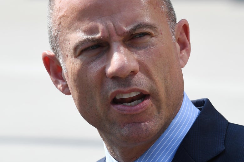 Michael Avenatti outside a courthouse